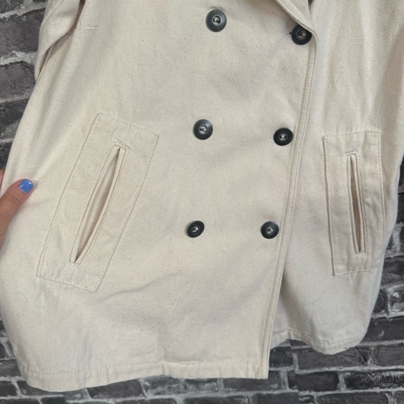 Beyond Threads Bridgette Cotton Canvas Peacoat Jacket cream white - Picture 8 of 10
